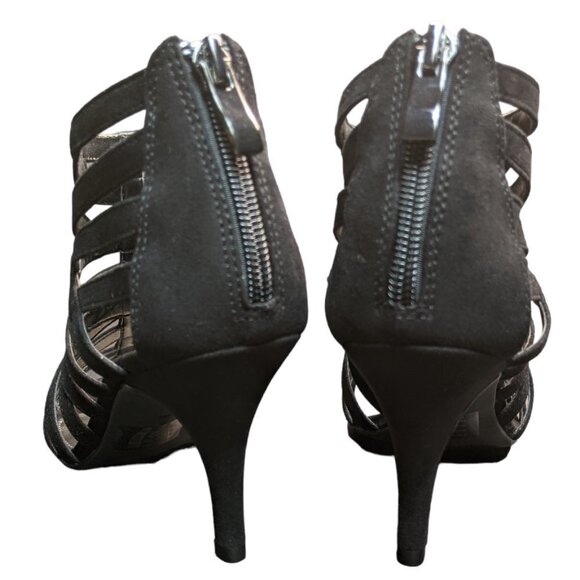 COACH AND FOUR Suede Lorelle Gladiator Style High Heel Sandals Black Size 6 - Picture 5 of 14